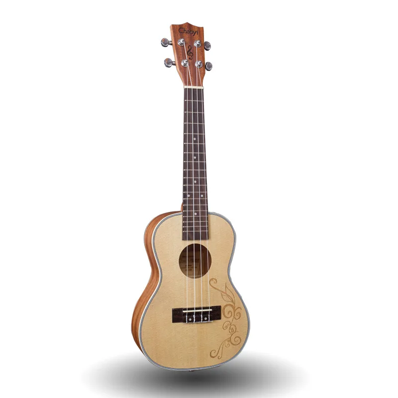 

Carving Concert Ukulele 23 Inch Electric Guitar 4 Strings Ukelele Guitarra Handcraf Wood Picea Asperata Mahogany White Mini Uke
