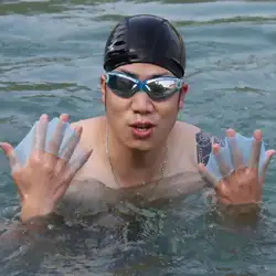1 пара силиконовые ласты для плавания в форме лягушки ласты пальмовые перчатки с сеткой весло для водных видов спорта унисекс