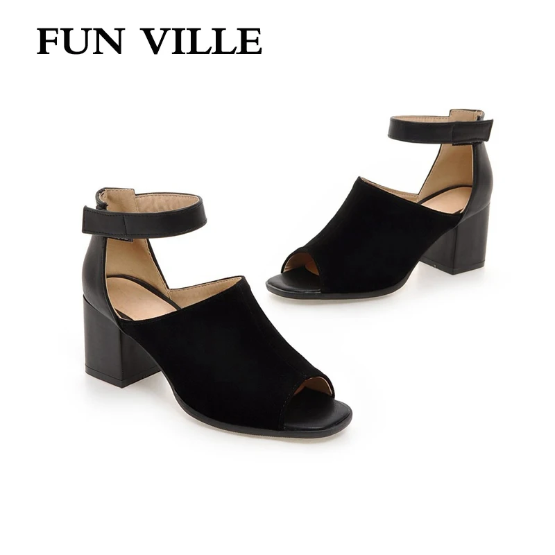 

FUN VILLE New Fashion Summer Women Sanadals Ladies High Heels Shoes Female Heel Pumps Party shoes Sexy Ladies shoes Open toe