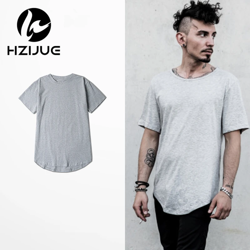 Summer Men Short Sleeve Extended Hip Hop T shirt Oversized Tyga Kpop