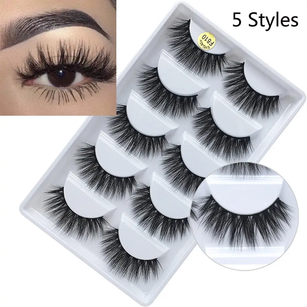 Eyelash variety selection 5 pairs of 3D mink hair false eyelashes thick small beam eyelashes natural cross