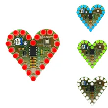 10pcs/lot DIY Heart Shape Breathing Lamp Heart LED DIY Kit DC4V-6V Electronic Kits Heart Shaped Lamp Suite Kit Electronique