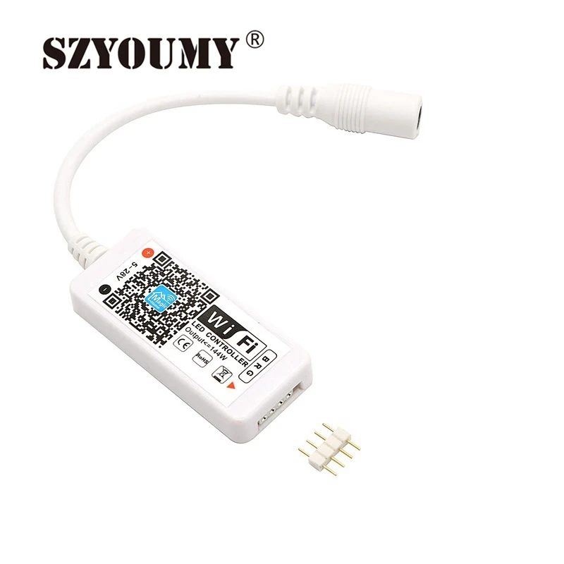 SZYOUMY мини WiFi RGB RGBW контроллер по телефону DC 5 V 24 общий анод подключение приложение