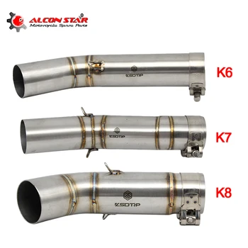 

Alconstar-GSXR600 GSXR750 K6 K7 K8 Motorcycle Exhaust Muffler Middle Link Pipe Full System Slip On For Suzuki GSXR600 GSXR750