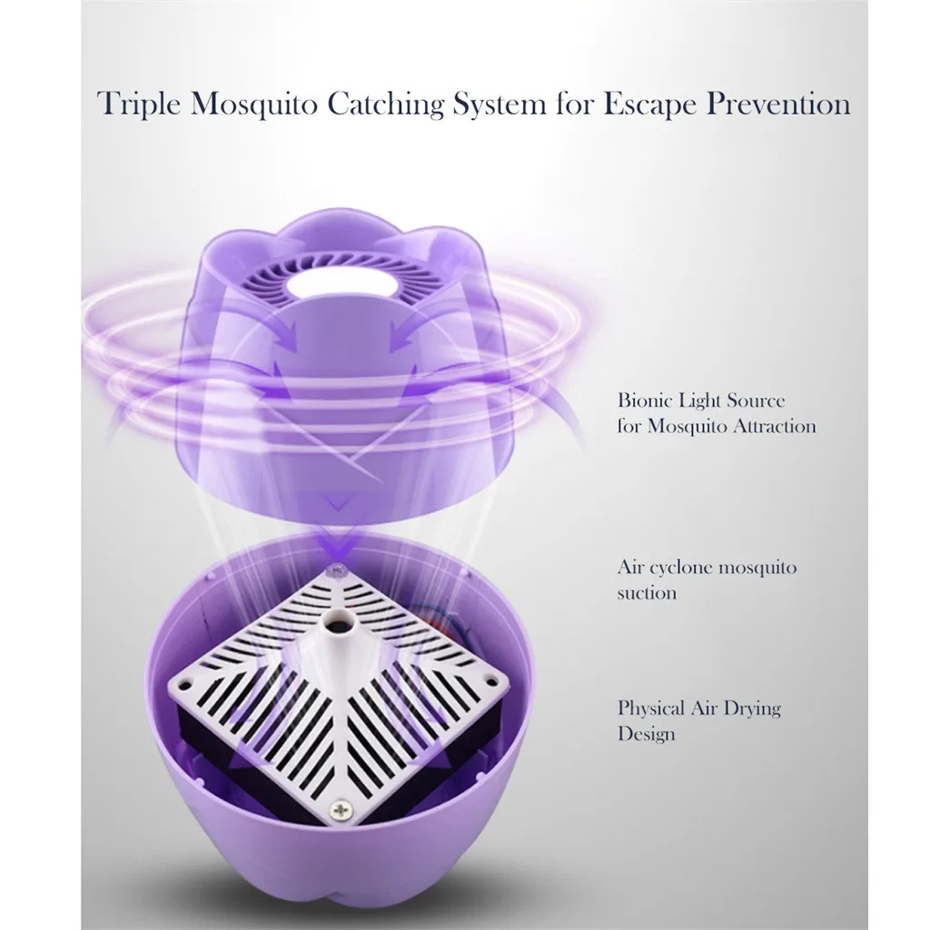 Розовый убийца Электрический комаров убийца светодиодный лампы Летающий ловушка для насекомых свет анти средство от насекомых, комаров уничтожитель контроль за паразитами 5pz