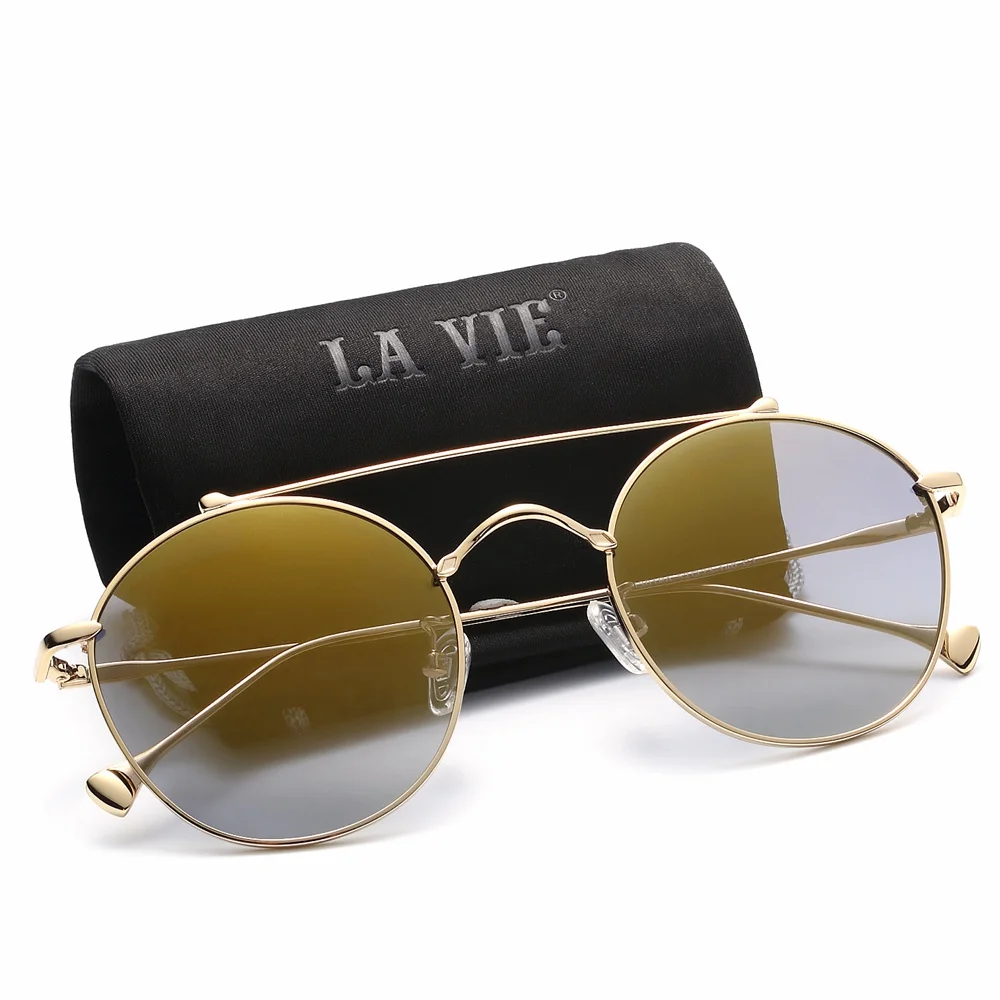 Luxury high quality round frame sunglasses for women 1301 (1)