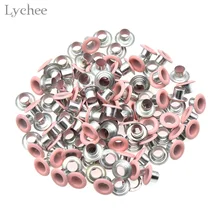 Lychee 100 Uds ojales de Metal ojales para artesanía de cuero álbum de recortes de manualidades hechas a mano Accesorios