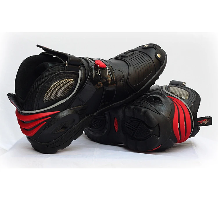 

Pair Ankle Racing Boots Biker PVC+Rubber Motocross Motorbike Riding Shoes Riding Tribe