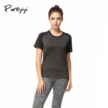 Pureyiyi Йога рубашки спортивные футболки тренажерный зал Спортивная одежда Sweat Tee Йога Топы корректирующие Рубашки с короткими рукавами быстросохнущая Школа одежда