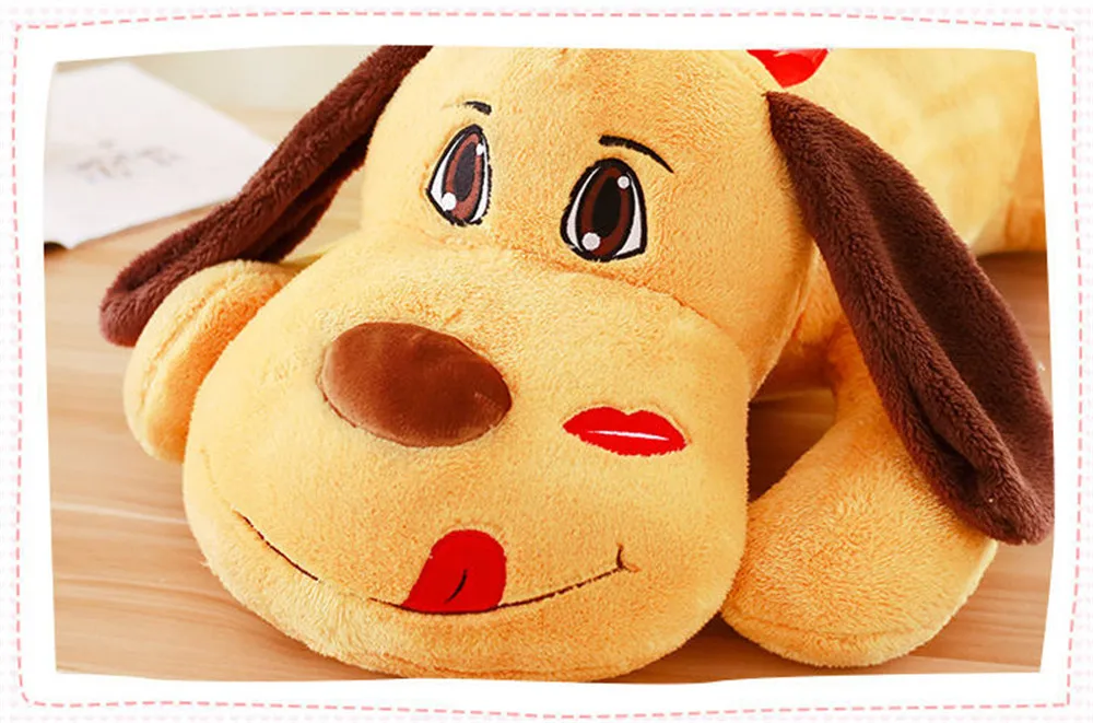 kiss lying dog stuffed plush toy jumbo big cartoon dogs pillow doll 15