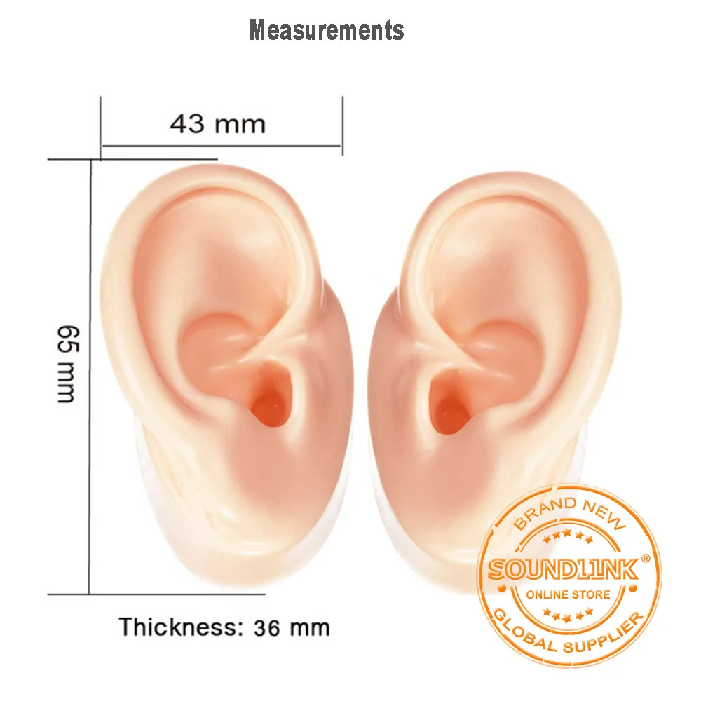 1 пара силиконовых ушей, модель мягких ушей для взрослых, имитация ушей для слухового аппарата, витрина для магазина(1 левое ухо+ 1 правое ухо