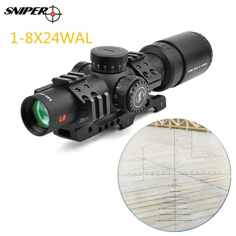 Снайпер LS 1-8X24 WAL Оптика прицел охотничий компактный оптический прицел тактический Снайперский прицел с красной подсветкой рельсовые винтовки cope hun