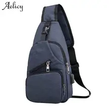 Aelicy мужские сумки через плечо для женщин нагрудная сумка USB умная Противоугонная Мужская сумки через плечо нагрудная сумка для женщин