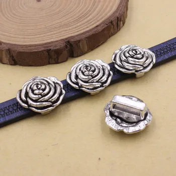 

20pcs/lot Silver Tone Slider Beads,for Bracelet Necklace Beads DIY Accessories 18x19mm Hole:Approx 2.5x10.5mm (K05445)