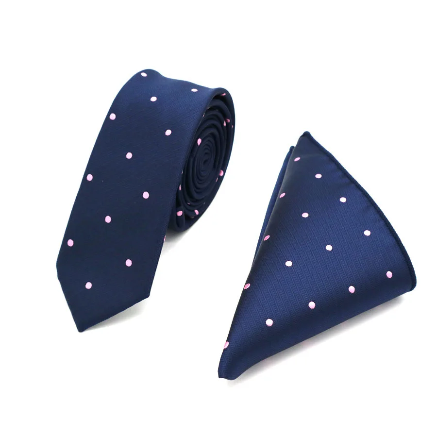 Высокое качество 5 см мужской шелковый галстук(галстук и носовые платки) клетчатый узор в горошек обтягивающие узкие галстуки Hanky Свадебная вечеринка - Цвет: TC09