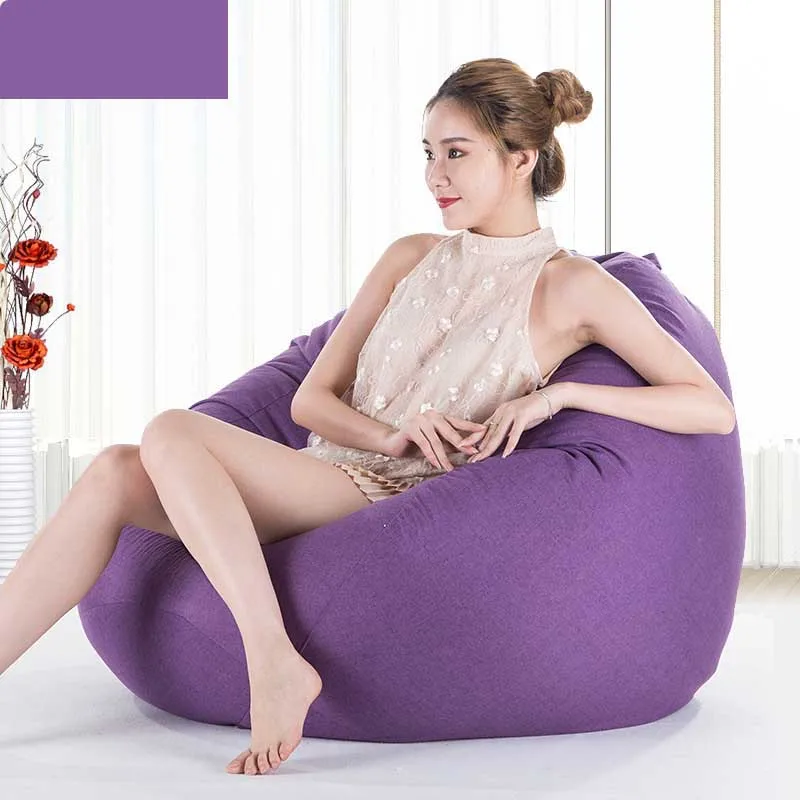 Chpermore многофункциональный простой мешок бобов ленивый диван Удобная гостиная отдыха мешок бобов диван отель один стул для татами - Цвет: large size purple