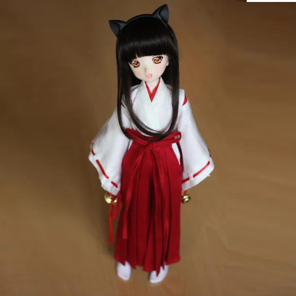 

[wamami] 3pc Wihte&Red Inuyasha Kimono Miko Anime Suit 1/6 SD Doll BJD Dollfie