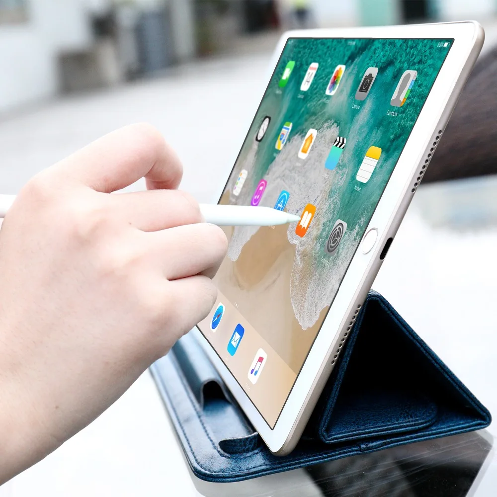 Улучшенный кожаный чехол для iPad Pro 10,5 Чехол для iPad Pro 9,7 рукав сумка с карандашом держатель мягкий складной чехол