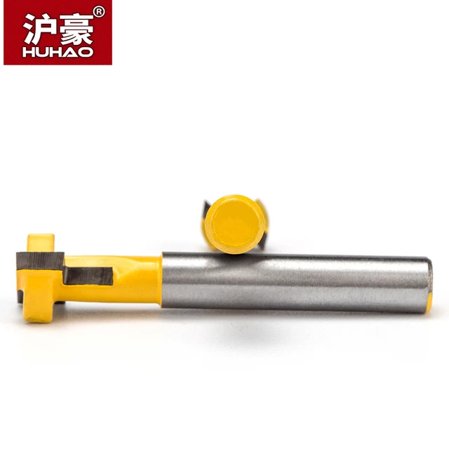 HUHAO 1pc 1/4″ Shank Woodworking Router Bits CNC Keyhole  Screw Hole Milling Cutter Tungsten Alloy Photo Frame T Type Cutter