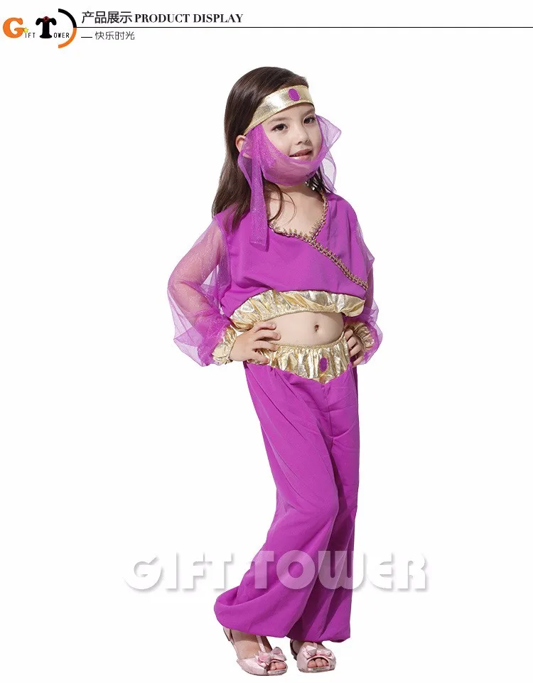 M~ XL милый арабский принцесса, детский Косплей Хэллоуин, маскарадный костюм для девочек, костюм для детей, танец живота, сценический костюм