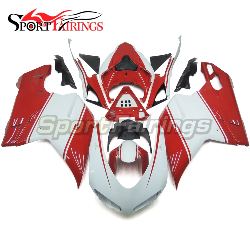 

Injection ABS Plastic Fairings For Ducati 1098 848 1198 1098s 848s 1198s 07 08 09 10 11 12 Fairing Kit Bodywork White Red Cowls