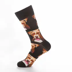 Новый стиль Мужские носки красочные осенние собаки носки Hocoks в трубке повседневные хлопковые носки EU41-46 дышащие Soxs мультфильм Мягкие Meias
