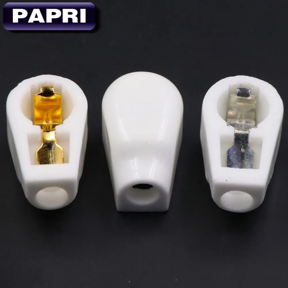 

PAPRI 2PCS Ceramic 6.3MM 1/4" ANODE Gold Plated Vacuum Tube Cap/grip Cap Audio HIFI DIY For EL504 FU-519 EF37 Etc Tubes