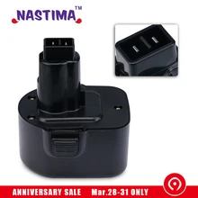 NASTIMA Ni MH 12V 3600mAh Replacement Batteries For dewalt de9074 DW9071 DW9072 DC9071 DE9037 DE9071 DE9072