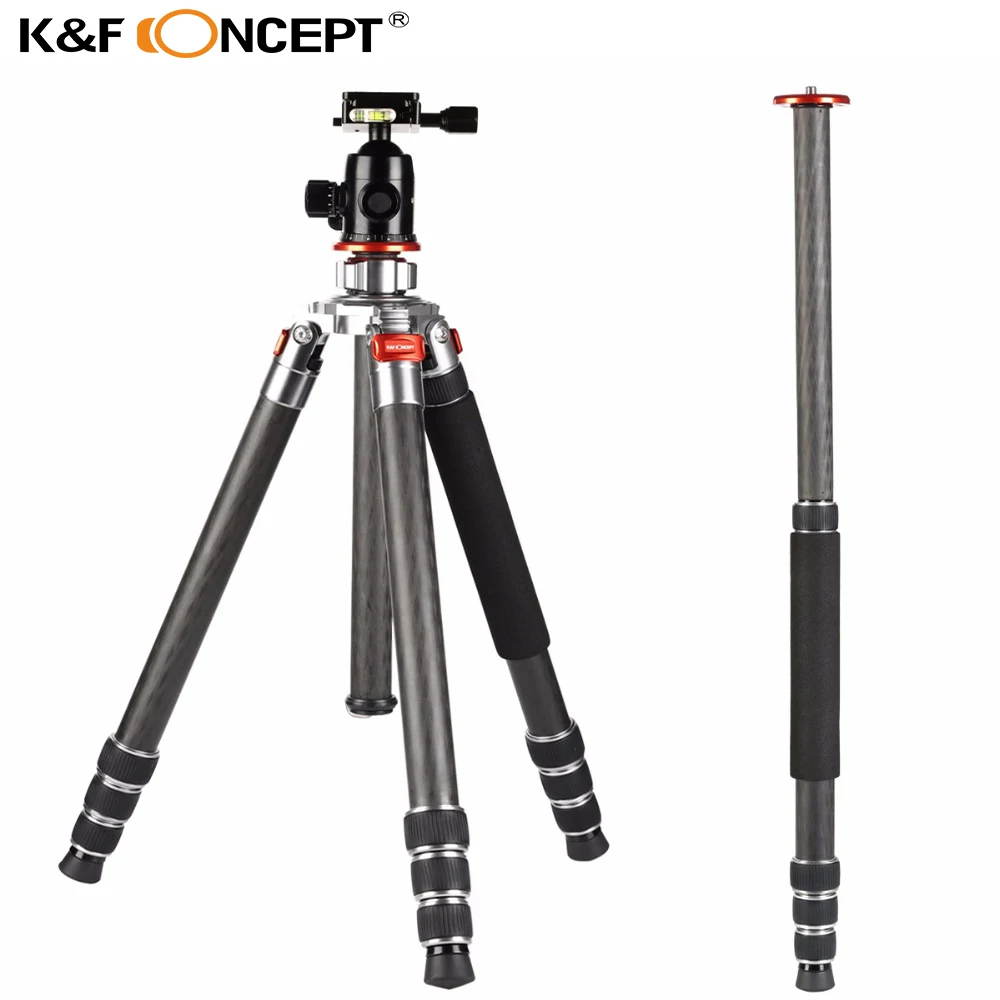 

K&F CONCEPT Portable Traveller Camera Tripod Carbon Fiber Tripod for Digital or Video for Canon for Nikon for Sony Camera 61.22