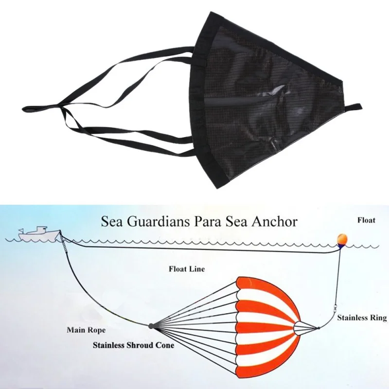 

23" Universal PVC Sea Anchor Drogue Drifting Brake Sock Chute Suit Boat/Yacht/Kayak/Dinghy/Jet Ski/Crusier For 15' To 17' Boats