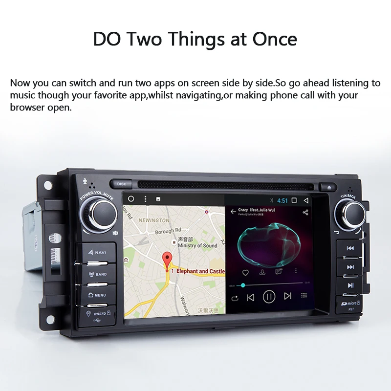 Cheap Car Stereo Android 8.0 GPS Navi Bluetooth Sat For 07-10 Jeep Wrangler Unlimited OBD Canbus Octa-Core 4G RAM 32G ROM 3