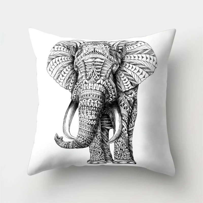 3D принтованная наволочка, наволочки для подушек, высокое качество, полиэстер, слон, Индия, мандала, диванные подушки для сиденья, декоративные подушки