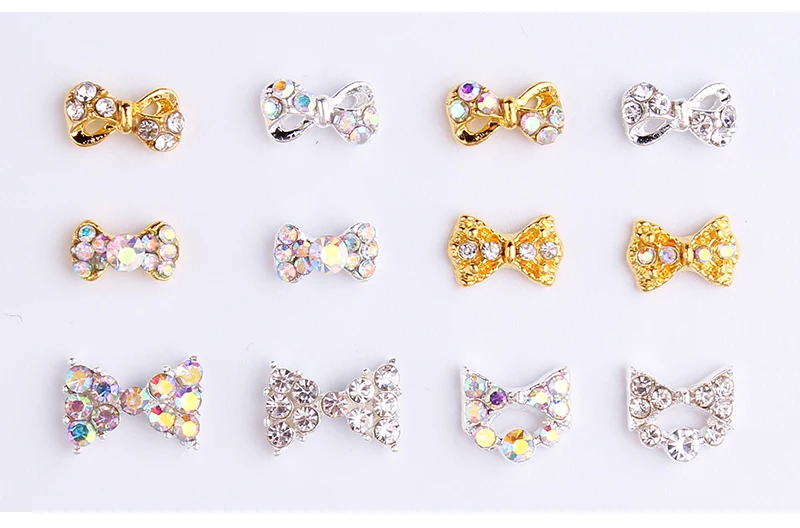 

100Pcs/lot False nail bow, bow nail gem, diamond nail art, 3D Nail gems, nail charms, nail jewelry, nail jewels, 3D nail bow,JH1