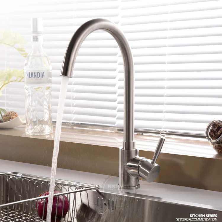 

304 stainless steel faucet lead free hot and cold water sink taps