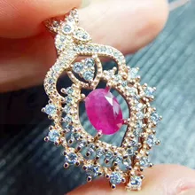 Происхождения рубиновое ожерелье 925 Серебро натуральной ruby Handworked jewelry 1ct драгоценных камней# TF18072404
