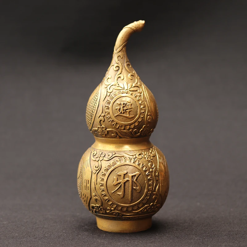 

Copper gossip gourd zhen Zhai gourd Evil evil spirits Wang marriage office living room decorations home Feng shui ornaments