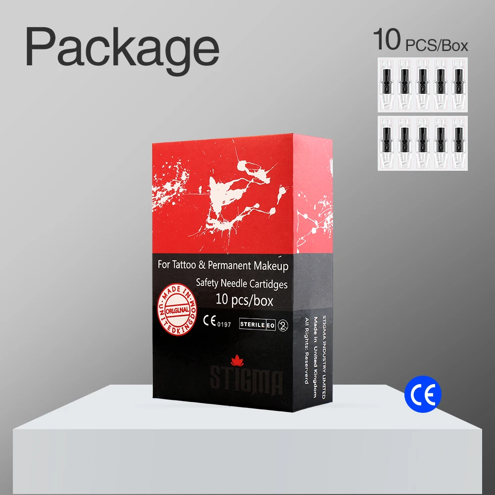 

Hybrid Professional Sterilized Tattoo Needles Cartridge Tube Round Shader for Cartridge Machine and Grips 50 pcs