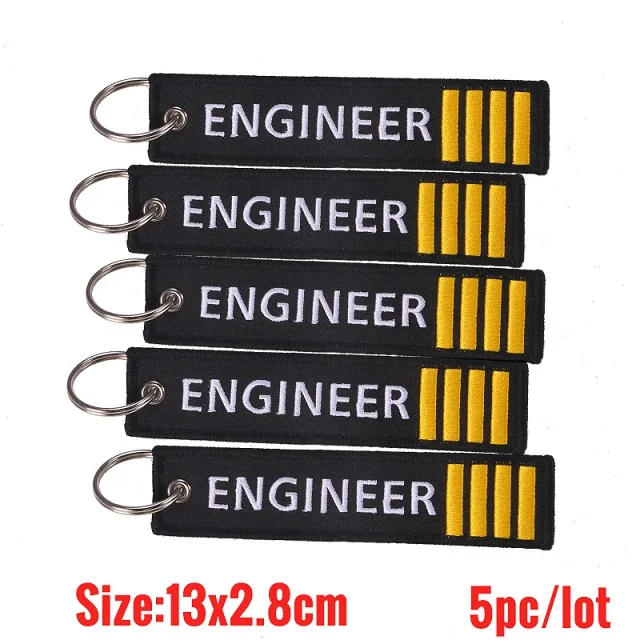 POMPOM 5pcs/lot Remove Before Flight Keychains for Aviation Gifts OEM Key Chains Embroidery Chain Keyring Key Chaveiro Jewelry Dark Grey