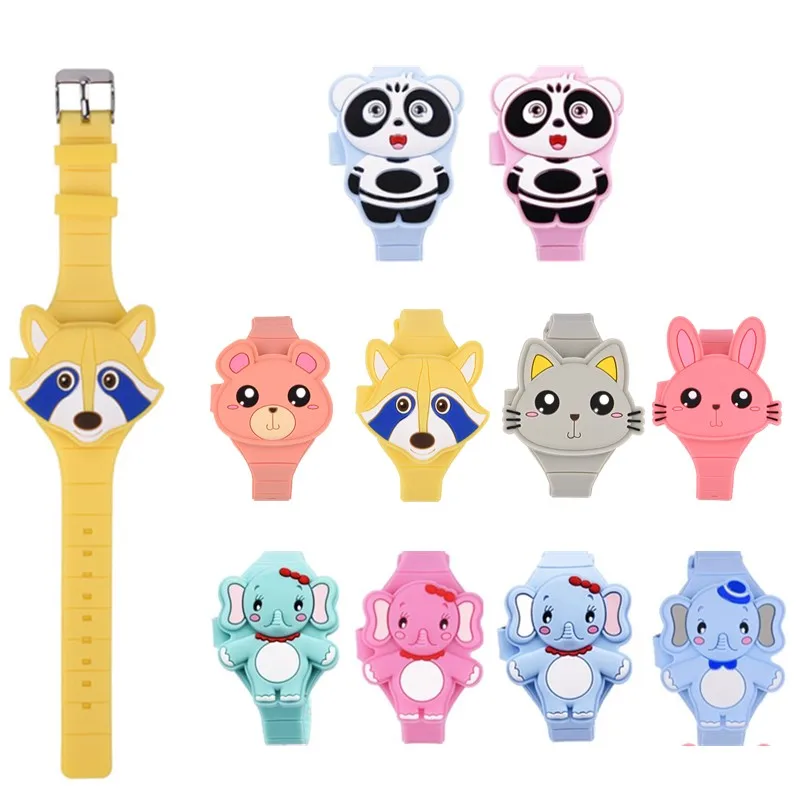 

3D Cartoon Cute Animals LED Digital Display Electronic Flap Flip Children Watch 10 Style for Girls Boys Student Child Watches 45