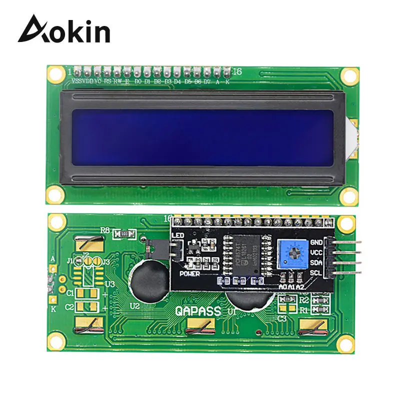 Последовательный интерфейс IIC/I2C/TWI/SPI для синего дисплея 1602 16X2 символьный ЖК