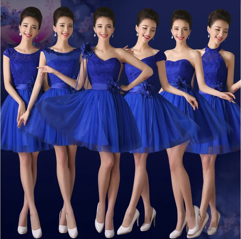 Elegante azul real del A-Line vestido de fiesta 2015 del cuello del amor Vestidos Festa párrafo vestido de dama de honor Vestidos _ - AliExpress Mobile