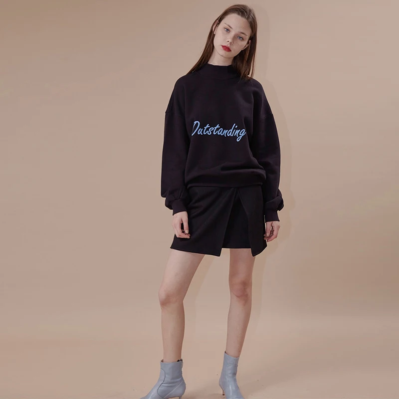Kissmilk Plus Size 2018 New Women Autumn Pullovers Turtleneck Drop Shoulder Loose Letter Print Casual Long Sleeve Sweatshirts Kissmilk Plus Size 2018 New Women Autumn Pullovers Turtleneck Drop Shoulder Loose Letter Print Casual Long Sleeve Sweatshirts