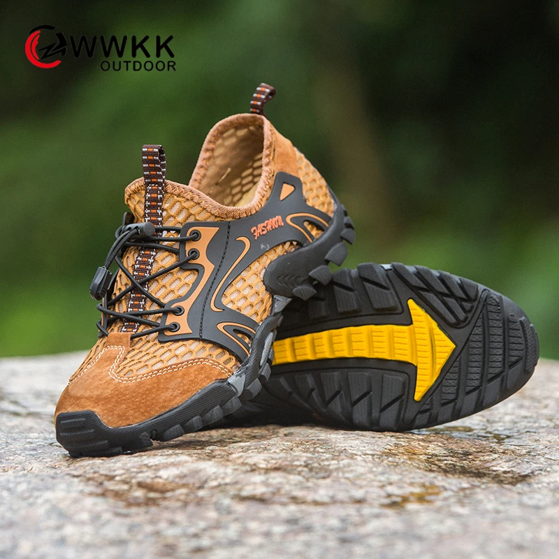 WWKK الصيف أحذية ماء رياضية الرجال صنادل شاطئ المنبع أحذية رجل في الهواء الطلق المشي نهر البحر الغوص السباحة waterschoenen