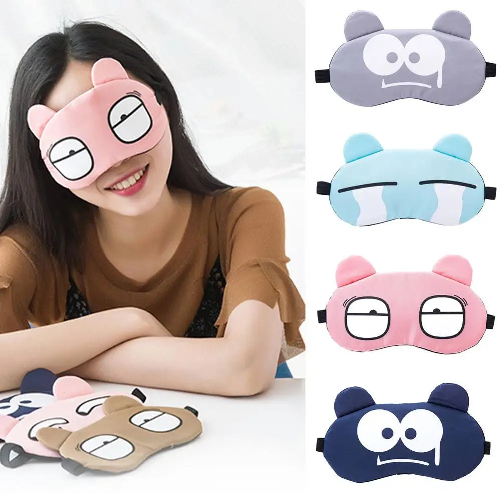 

Cute Cartoon Expression Eye Mask Funny Sleeping Mask Cover Travel Relax Eye Band Eyepatch Aid Kids Blindfold