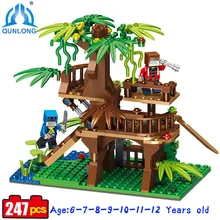 Qunlong Minecraft Village Castle Modle font b Toy b font Compatible Legoe Minecraft Building Blocks Set