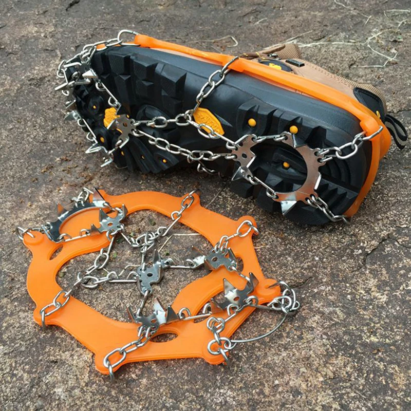 Quality Outdoor Climbing Antiskid Crampons Winter Walk 18 Teeth Ice Fishing Snowshoes Manganese Steel Slip Shoe Covers (13)