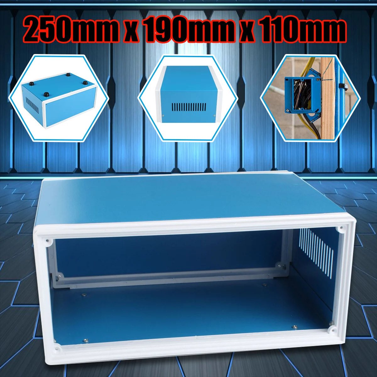 KINCO 250x190x110 мм металлический электронный корпус для проекта Чехол DIY Распределительная коробка питания чехол для студенческих электронных проектов