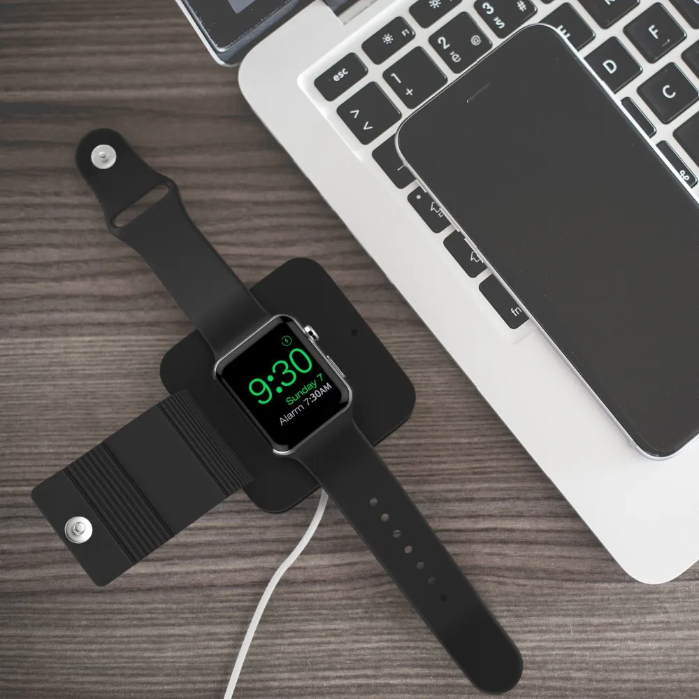 

EIMO Charger Wallet For Apple Watch 4 3 2 1 iwatch band Charger support Soft Silicone Storage Stent station watch Accessories