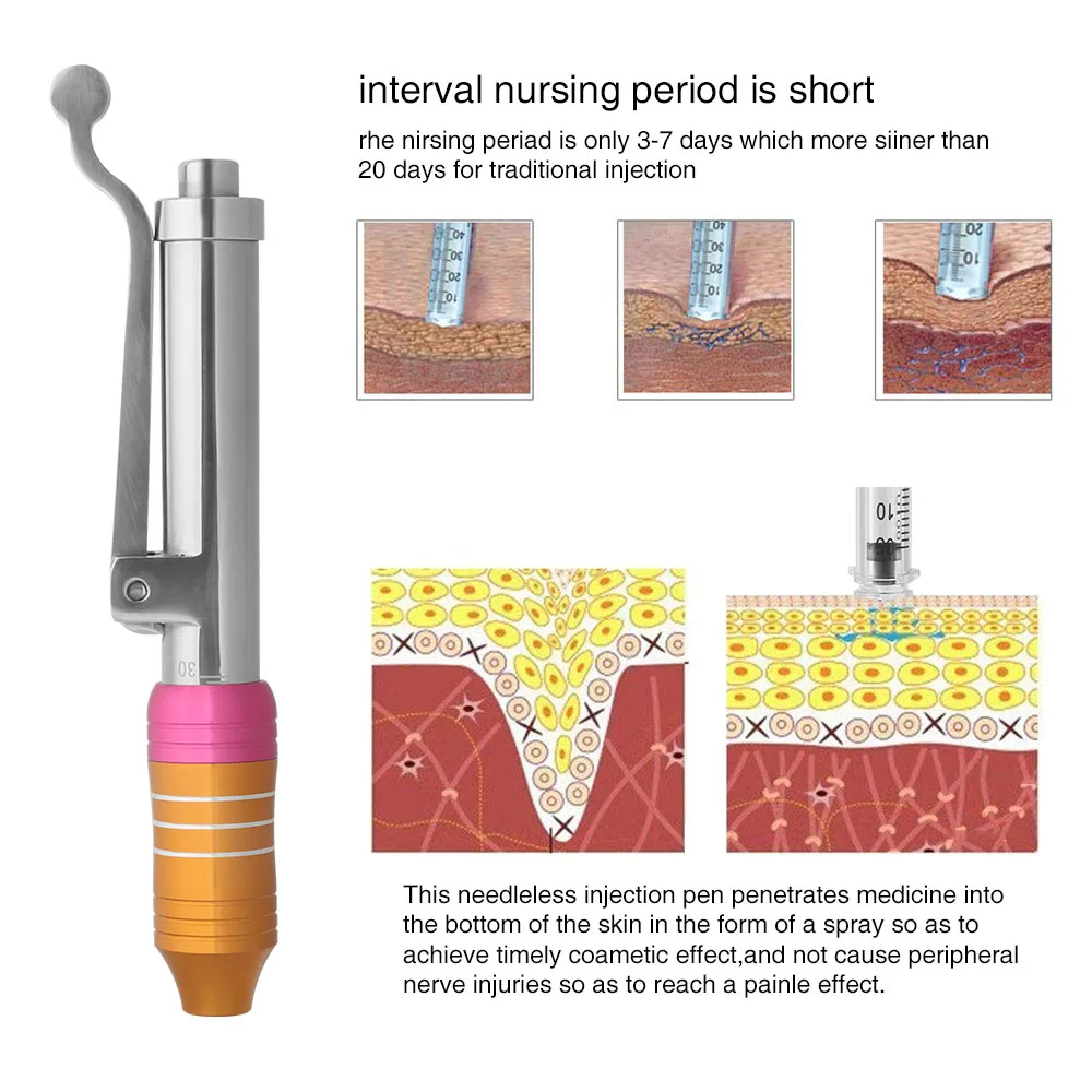Ручная ручка с гиалуроновой кислотой, без иглы, система инъекций, пистолет для мезотерапии против старения/гиалуроновая ручка для отбеливания кожи