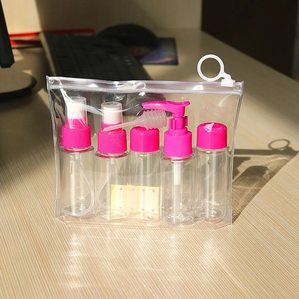 7pcs set Portable Flight Travel Size Bottle Pack Liquid Containers Shampoo Cream Cosmetics Refilable Bottles 5